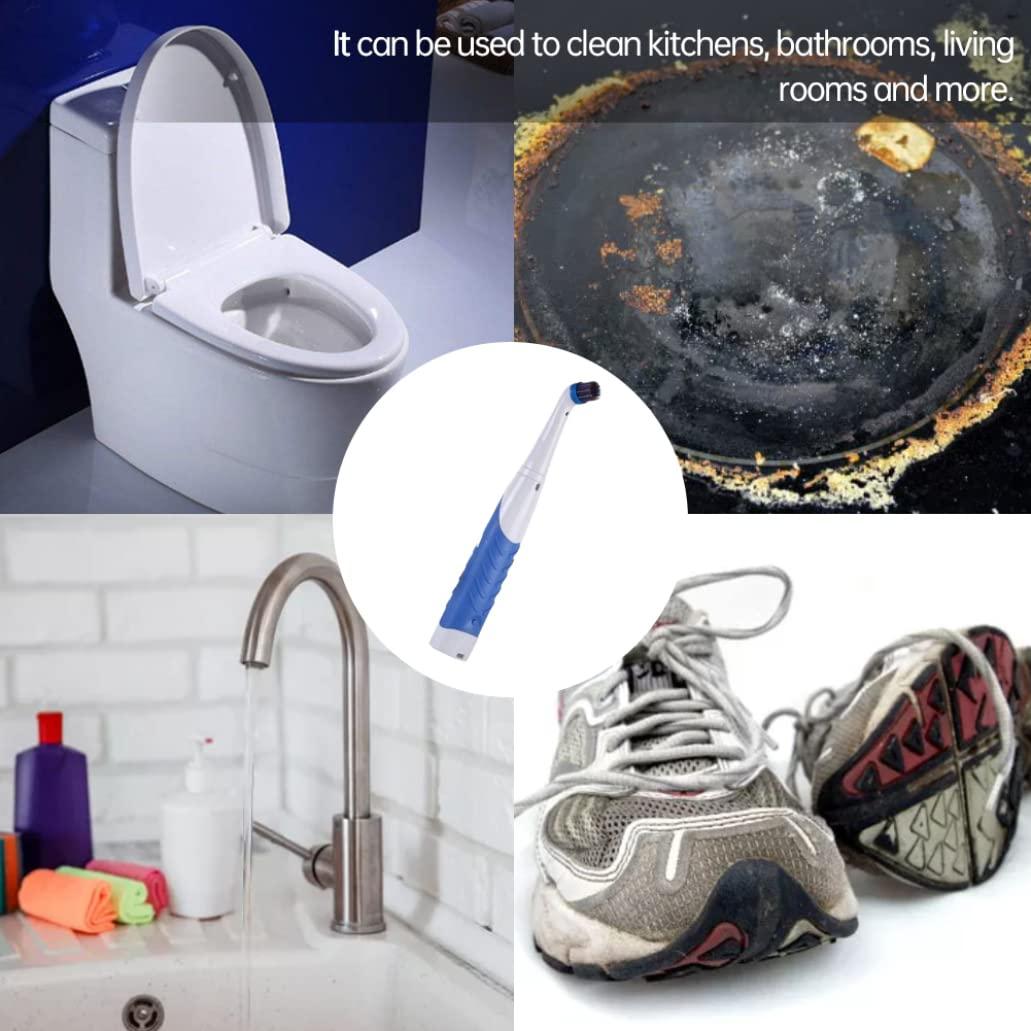 Gcroet Reveal Power Scrubber Sonic Electric Cleaning Brush with 4 Brush Heads for Tub Kitchen Blue Electric Cleaning Brush,Reveal Power Scrubber,Cleaning Power Scrubber Kit,Reveal Power Scrubber