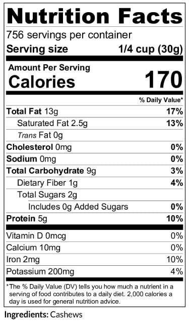 C.J. Dannemiller C.J. Dannemiller Cashew Pieces, Bulk 50 LB Box, RAW, Perfect for Snacking, Cooking, Trail Mixes