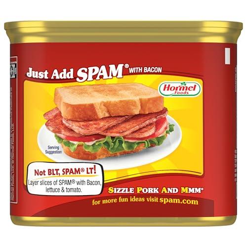 SPAM SPAM with Real HORMEL Bacon, 7 g protein, 12 oz (Pack of 12)