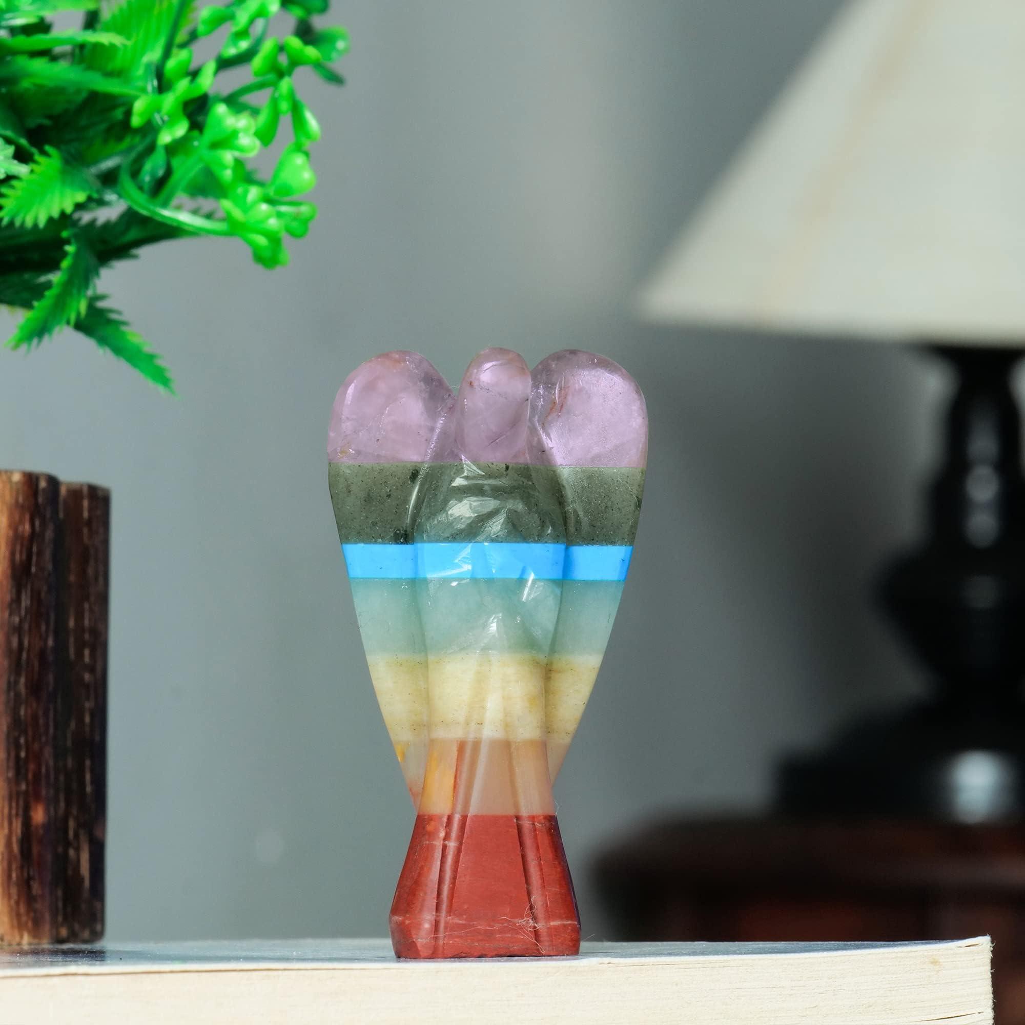 PYOR Chakra Tree, Chakra Stones, Crystal Tree, Gifts for Women, Stones and Crystals, Spiritual Decor, Crystal Pocket Angels, 7 Chakra Tree, Crystal Angel Figurines, Gem Tree, Meditation Accessories