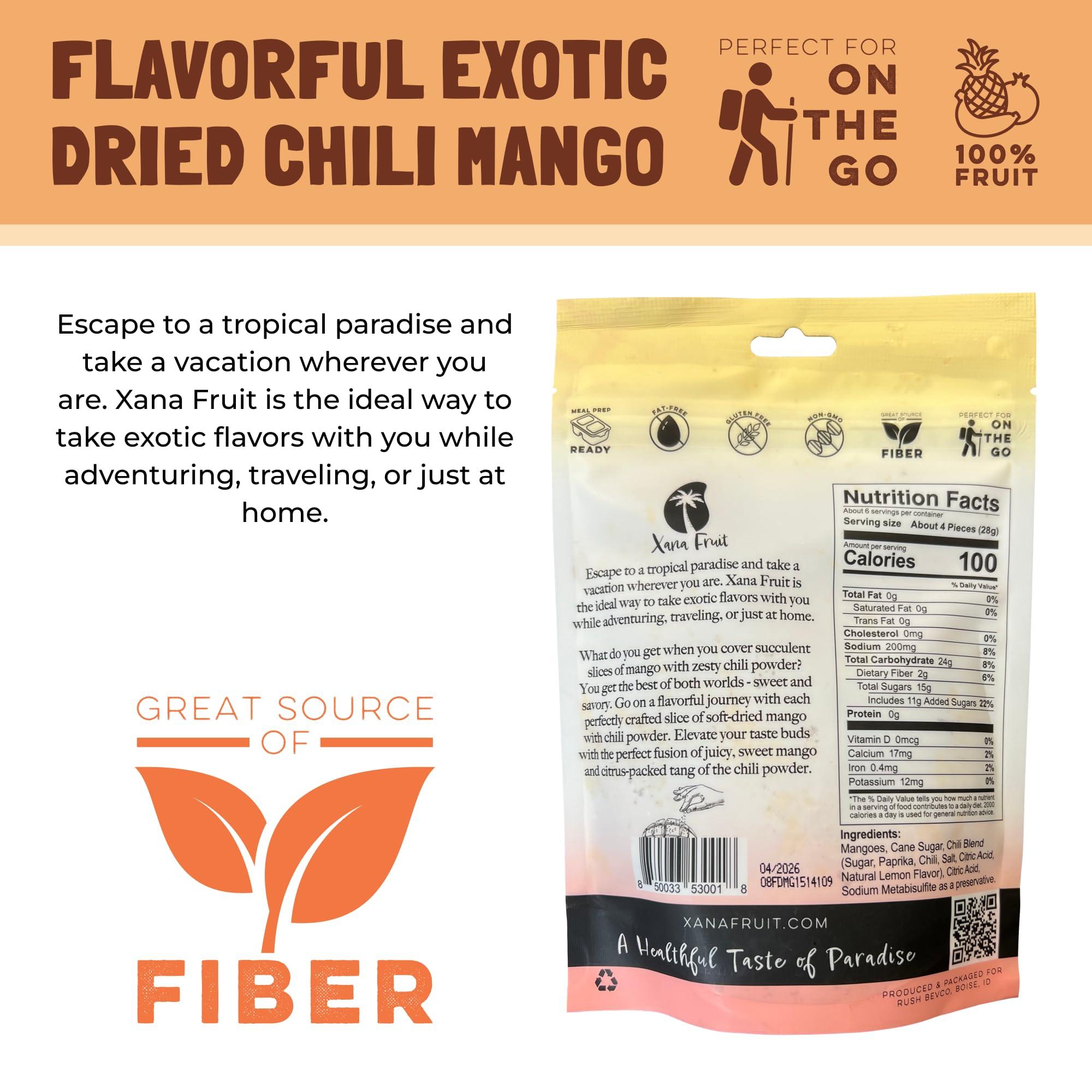 Xana Fruit Xana Fruit Soft Dried Fruit - Chili Mango Dried Fruit, 100% Fruit, Resealable Bag For Convenience, 6 Ounces