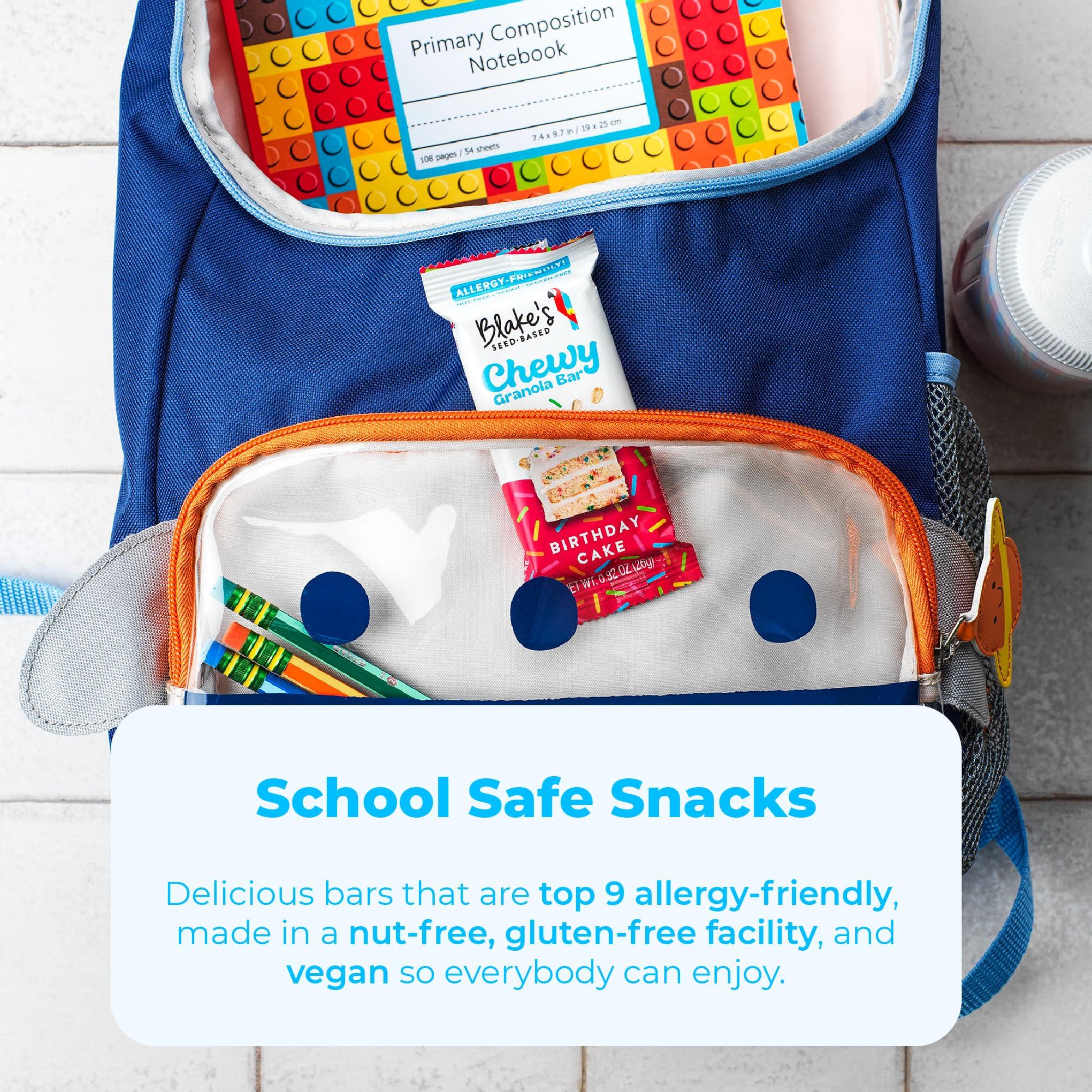 Blake's Seed Based Blake’s Seed Based Chewy Granola Bars — Birthday Cake (5 Count), Vegan, Gluten Free, Nut Free & Dairy Free, Healthy Snacks for Kids or Adults, School Safe, Low Calorie Soy Free Snack