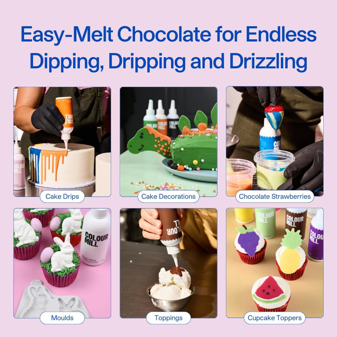 Colour Mill Colour Mill Chocolate Drip Easy-Melt Drizzle for Desserts, 125 Grams Bright White