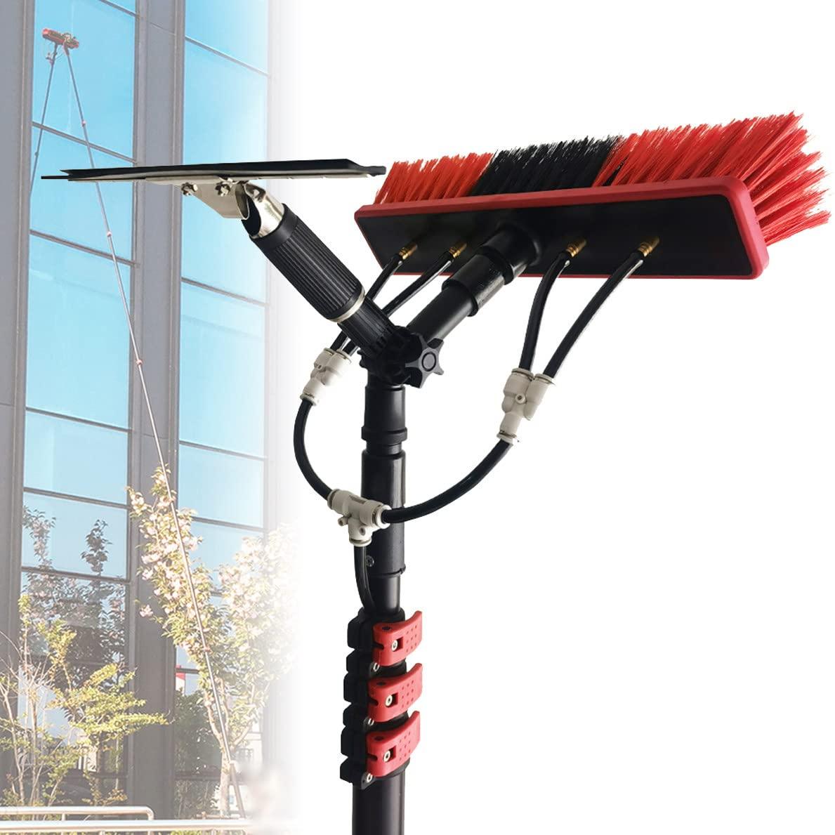 ELBLUS ELBLUS Water Fed Pole Kit, Water Fed Brush w/Squeegee,Extendable Solar Panel Cleaning Brush Outdoor Washing Equipment Tool Cleaning Brush can Spray Water,12FT/3.6M