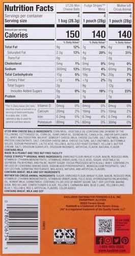 Keebler Keebler Sweet & Salty Mix, Keebler Fudge Stripes, Mother\'s Circus Animals, Utz Mini Cheese Balls, 1 Oz. (Pack of 12)