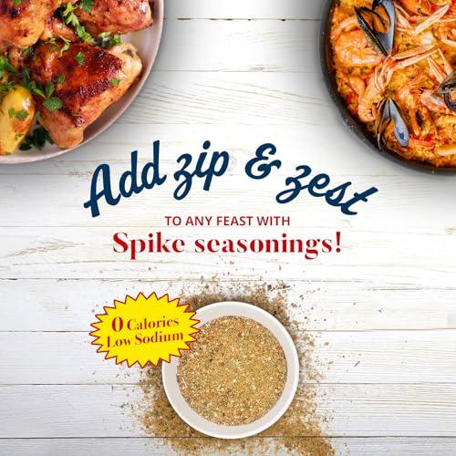 Spike Spike Seasoning, Original Gourmet Magic Seasoning Salt Blend - Seasonings and Spices for Cooking, Popcorn Seasoning, All-Purpose Seasoning for More Flavorful, Healthy Meals, 7 Oz