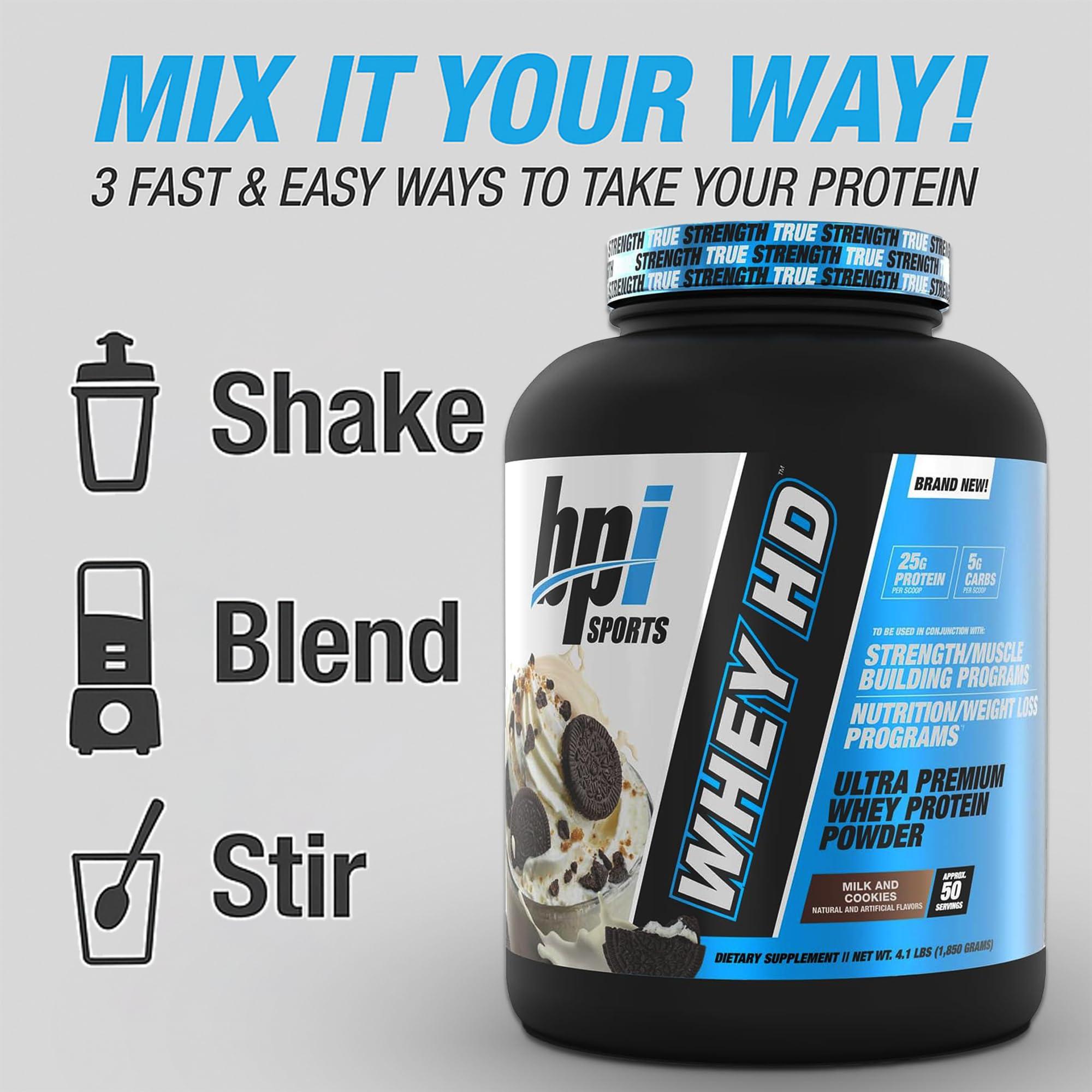 BPI Sports BPI Sports Whey HD Ultra Premium Protein Powder, Milk and Cookies, 4.1 Pound