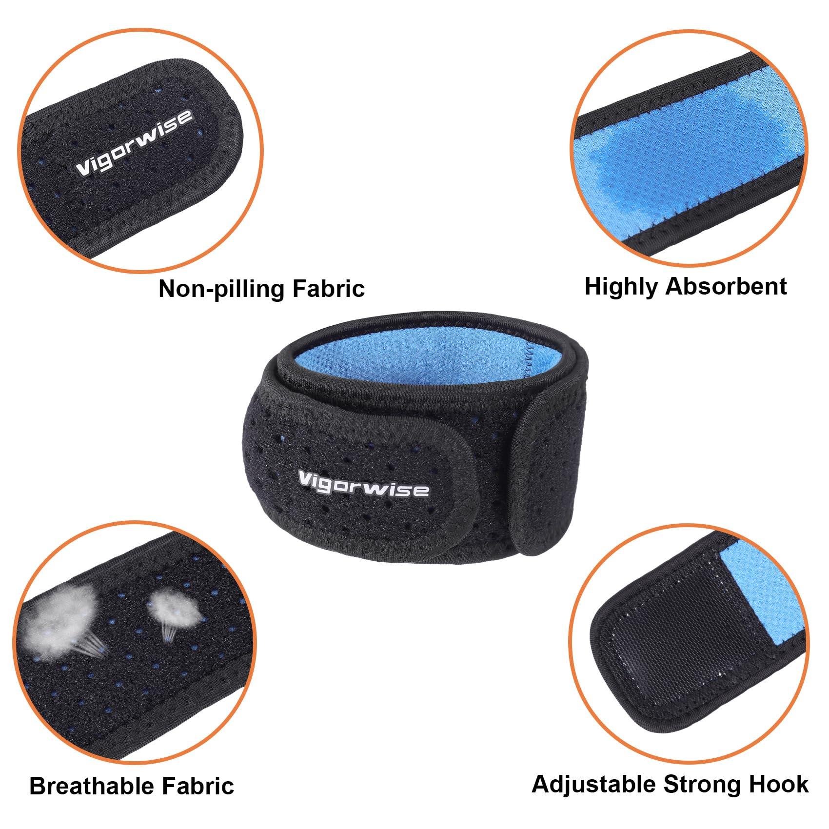 Vigorwise Vigorwise Achilles Tendonitis Brace, 2Pcs Adjustable Achilles Ankle Strap for Men Women, Blue Ankle Brace with Silicone Pad for Achilles Pain, Running, Cycling, Hiking, Sports