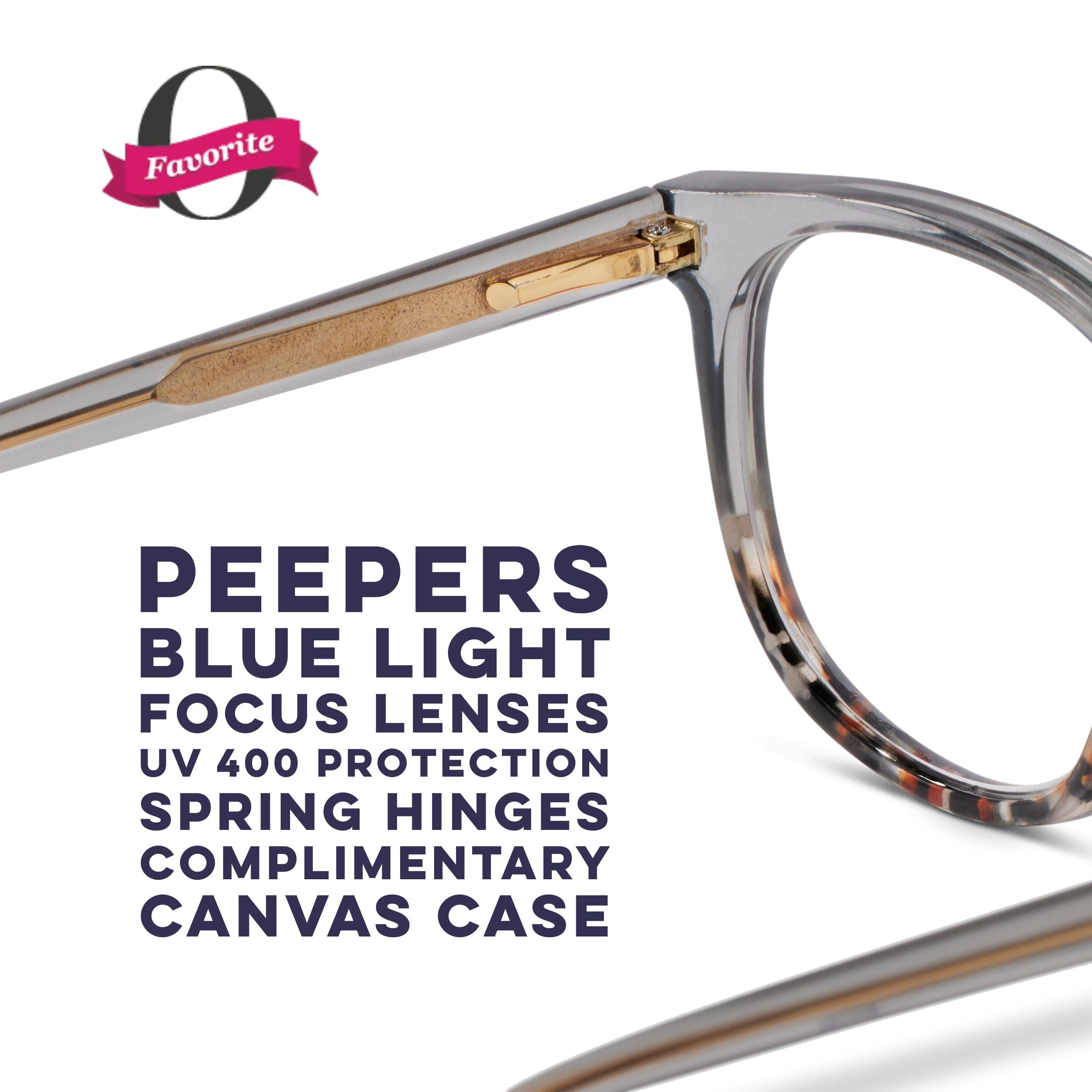 Peepers by PeeperSpecs Peepers by PeeperSpecs Oprah\'s Favorite Women\'s That\'s a Wrap Round Blue Light Blocking Reading Glasses - Smoke +2.25