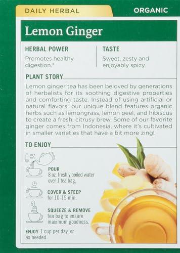 Traditional Medicinals Traditional Medicinals Tea, Organic Lemon Ginger, Promotes Healthy Digestion, 16 Tea Bags (Pack of 2)