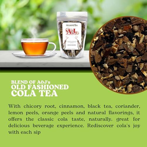 Nelson\'s Tea Nelson\'s Tea - A&J\'s Old Fashioned Cola Tea - Chicory Root, Cinnamon, Black Tea, Coriander, Lemon Peel, Orange Peel and Natural Flavoring - 4 Oz