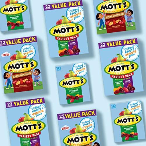 Mott's Mott\'s Fruit Flavored Snacks, Assorted Fruit, Gluten Fee Snack, 10 Pouches, 8 oz