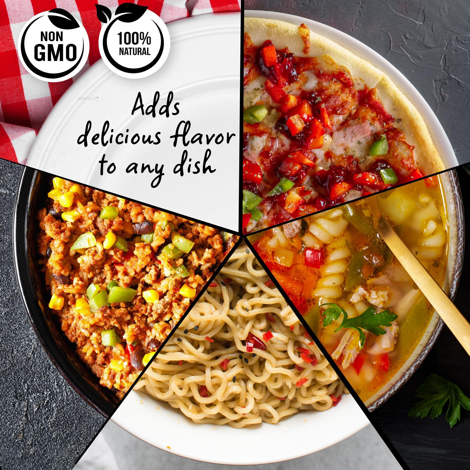 Gourmanity Gourmanity Dried Red Bell Peppers, Flavorful Diced Peppers Fresh and Appetizing, Perfect for Ramen Bae Ramen Toppings Soups Stir-Frys and Stews, All Natural, Resealable 4oz Bag.