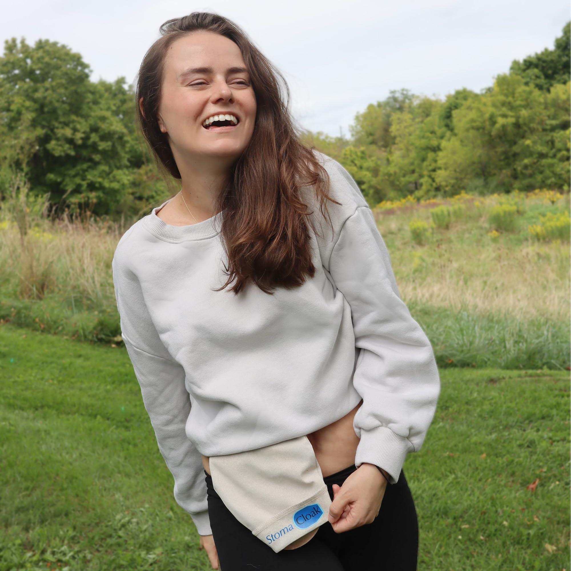 STOMA CLOAK StomaCloak Ostomy Pouch Covers - Odor Reducing, Moisture Wicking, Cool Fabric - Fits All Ostomy Sizes, Discreet Protection for Colostomy, Ileostomy, Urostomy Bags - 3-Pack (Beige, 2.75R)