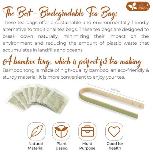 FRESHDRINKUS FreshDrinkUS, Premium 75 Burdock Root Tea Bags, 100% Natural & Pure from Burdock Root. Burdock Root Herbal Tea. Made with Natural Material Tea Bags. No Sugar, No Caffeine, No Gluten, Vegan.