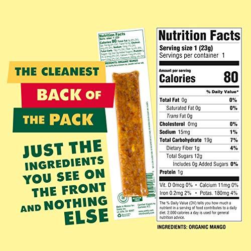 SOLELY Solely - Organic Mango Fruit Jerky - 12 Individually Wrapped Fruit Strips - Fruit Leather Made from Dried Fruit - Healthy Snacks, Vegan - 0.8oz (23g)
