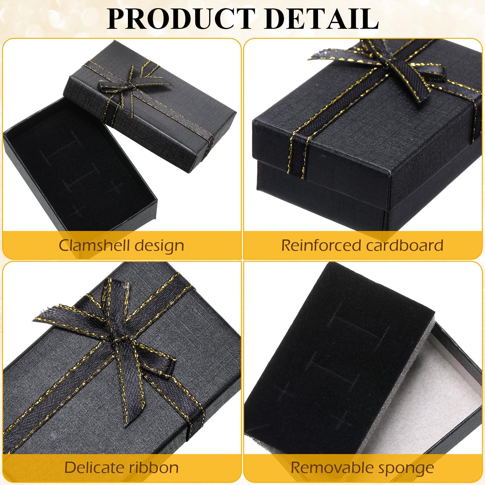 Bucherry Jewelry Gift Box Small Empty Gift Boxes Jewelry Boxes Packaging Bulk Gift Wrap Boxes Cardboard Jewelry Boxes with Bow for Ring Necklaces Earring Bracelet Jewelry (150 Pcs)
