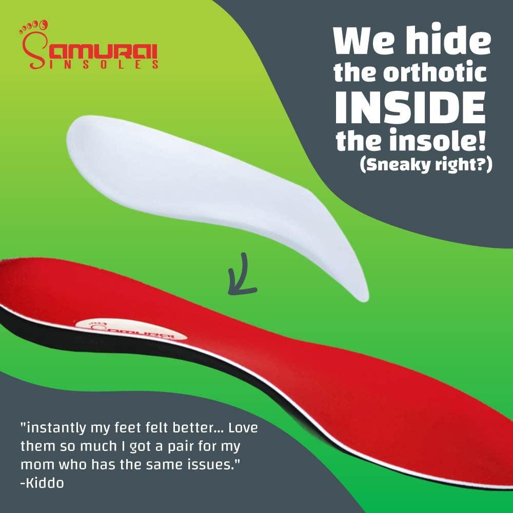 Samurai Insoles Samurai Insoles The Original Arch Support Shoe Insoles - Plantar Fasciitis Relief - US Orthotic Lab Made, Podiatrist Designed Shoe Inserts for Men 6-6.5 or Women 8-8.5