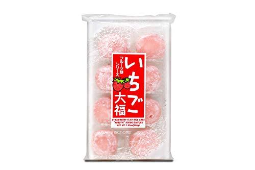 Daifuku Japanese Mochi Fruits Daifuku (Rice Cake) CHOICE OF: Strawberry, Melon, Green Tea, Orange Flavors. (Strawberry+Melon)