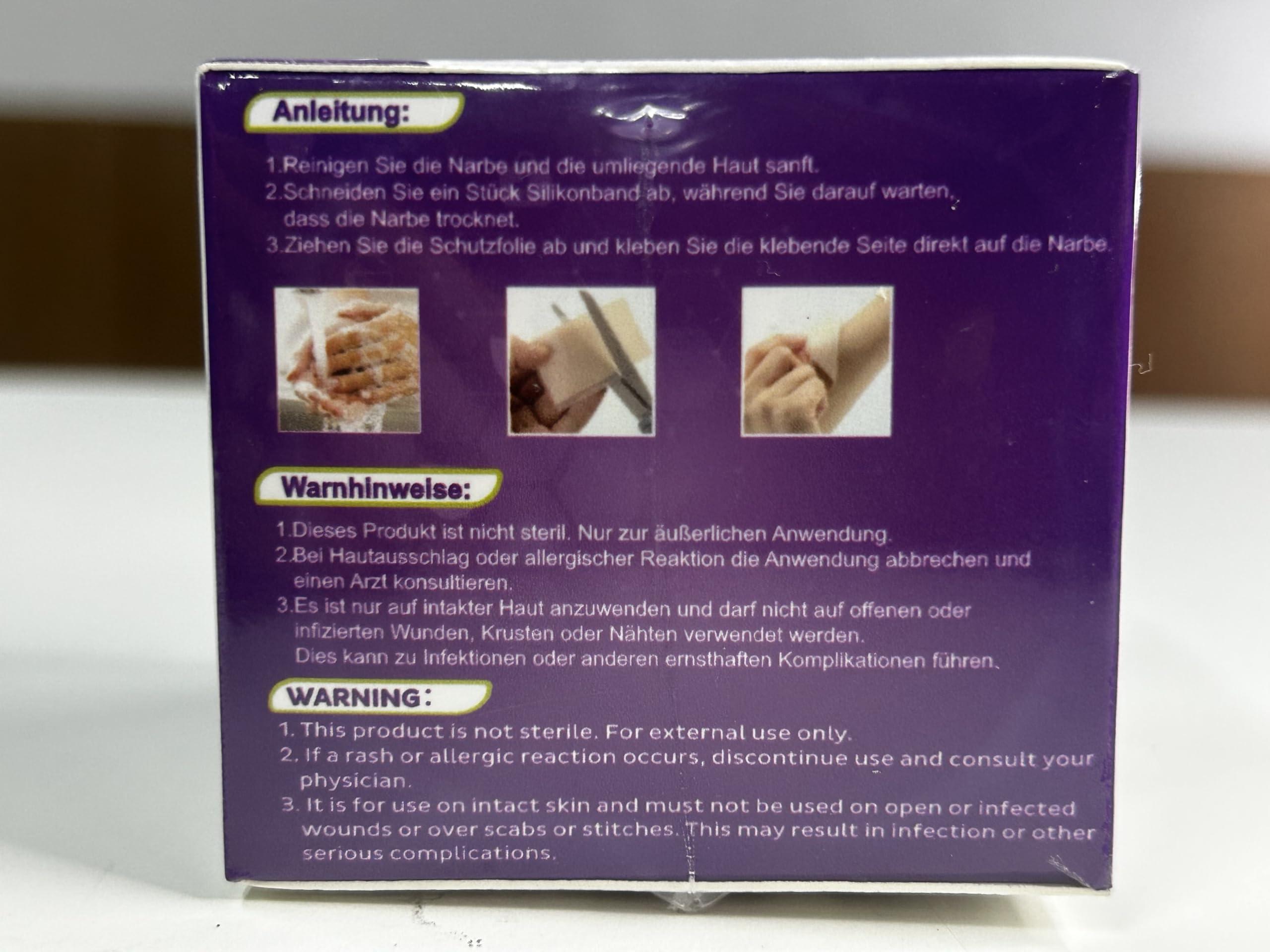 Kelinul Silicone Scar Sheets(1.6 x 120\"Roll-3M) Scar Removal Silicone Scar Tape for Softening and Flattening Scars, Acne, C-Section, Keloid Surgery, Painless Removal, Reusable, Washable, 10-12 Month Supply