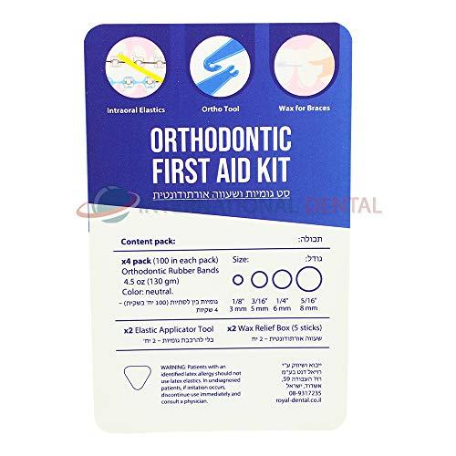 DSI Orthodontic First Aid Kit Emergency Home Use Elastics Rubber Bands Brackets Wax Dental Braces