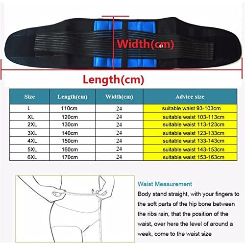 XMSM Plus Size L-6XL Waist Back Brace Support Belt for Men & Women Back Pain Relief Massage Shaper Belt Lower Lumbar Decompression Belt Post Surgery Girdles (Color : Blue, Size : X-Large)