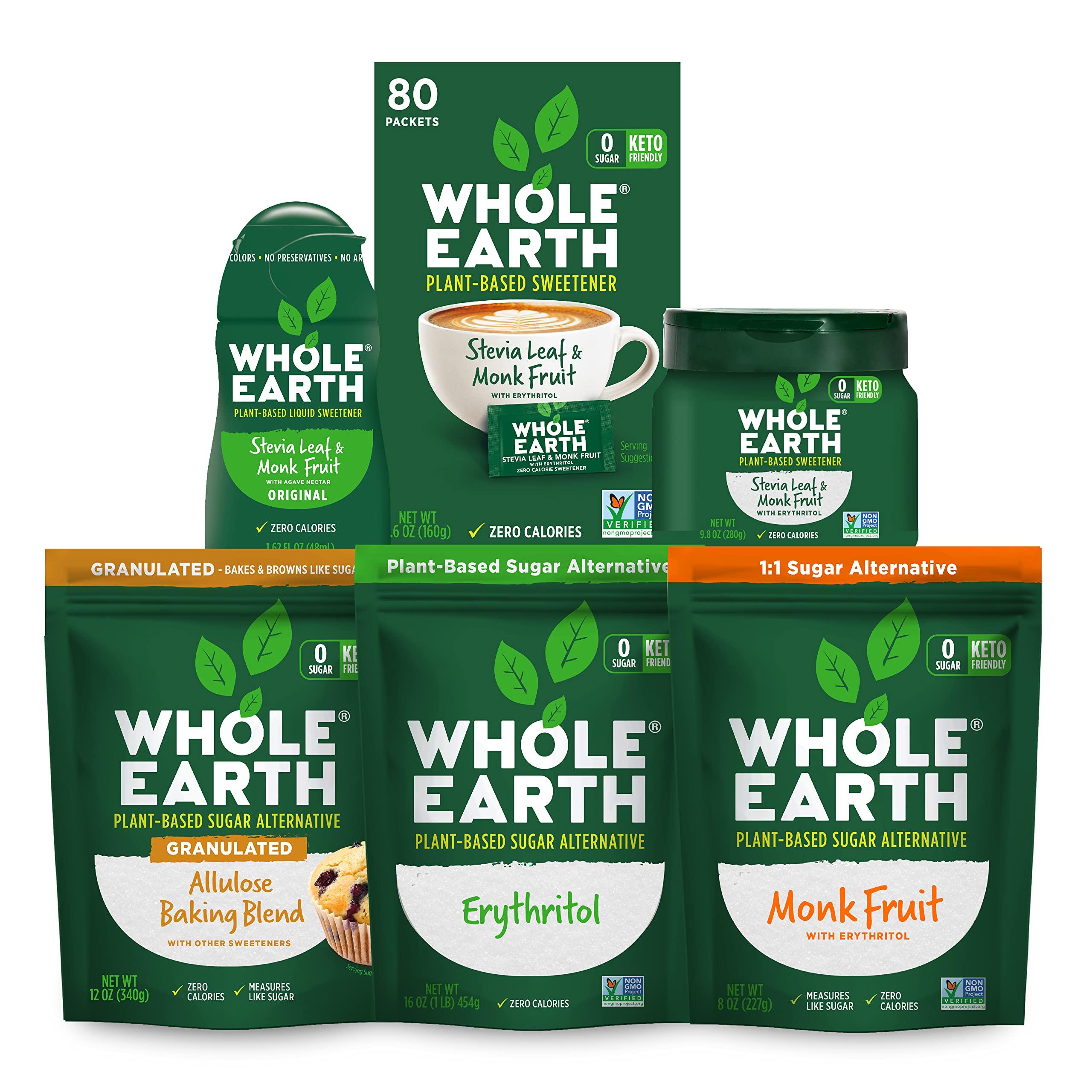 Whole Earth Sweetener Co. Whole Earth Sweetener Co. NATURE SWEET Stevia & Monk Fruit Sweetener, Erythritol Sweetener, Stevia Packets, Sugar Substitute, Natural Sweetener, 40-Count