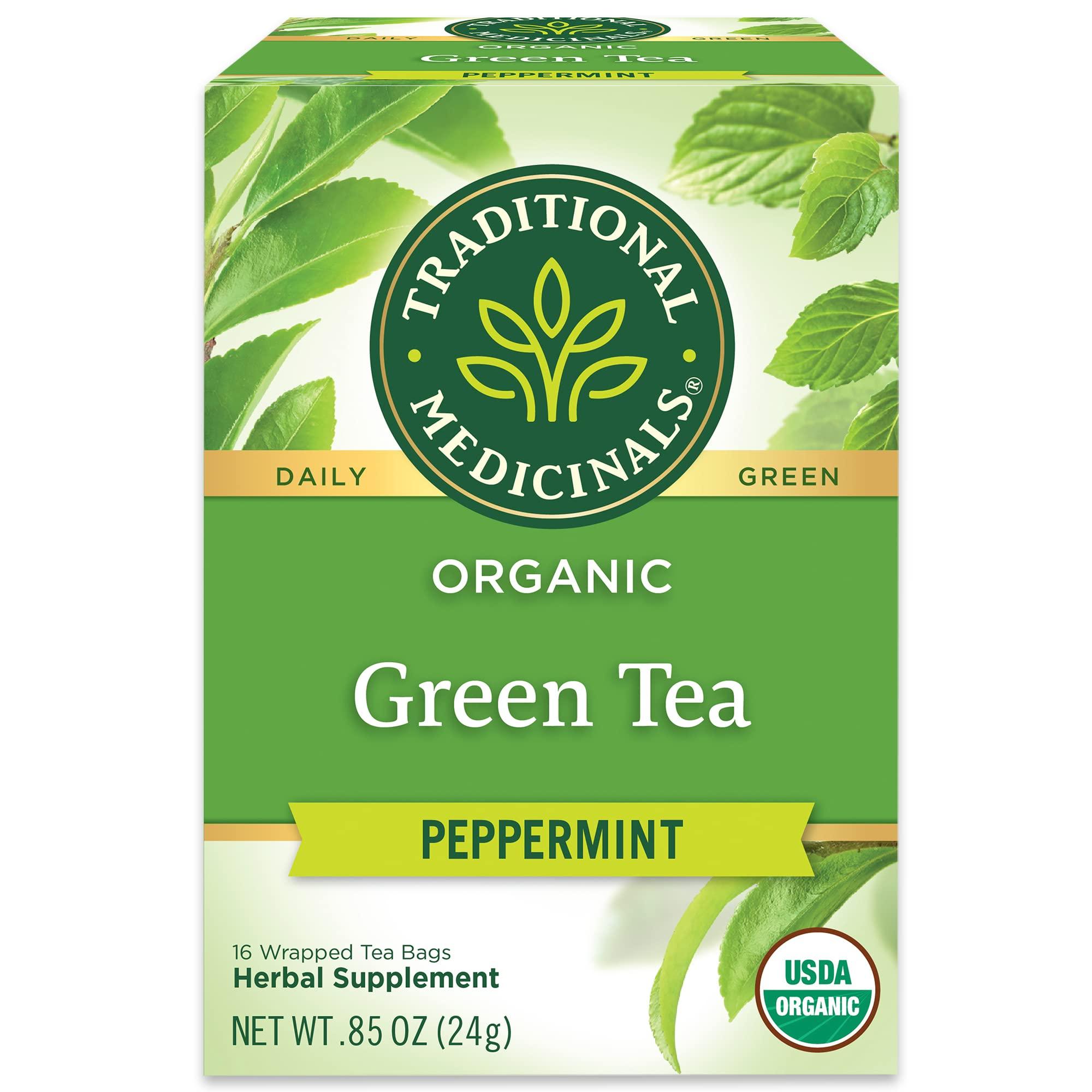 Traditional Medicinals Traditional Medicinals Organic Green Tea Peppermint Tea, 16 Tea Bags