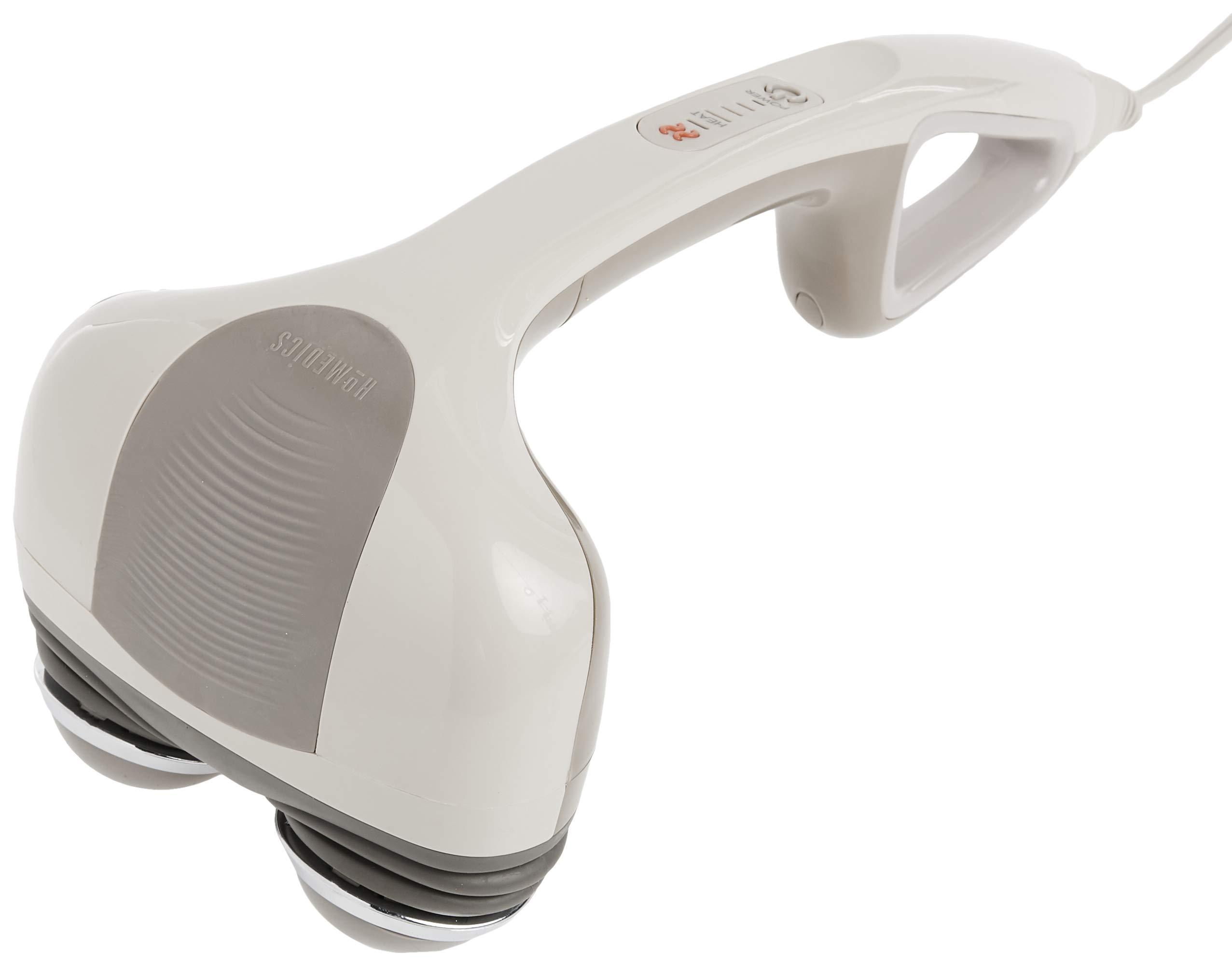 Homedics Homedics Percussion Action Massager with Heat | Adjustable Intensity, Dual Pivoting Heads | 2 Sets Interchangeable Nodes, Heated Muscle Kneading for Back, Shoulders, Feet, Legs, & Neck