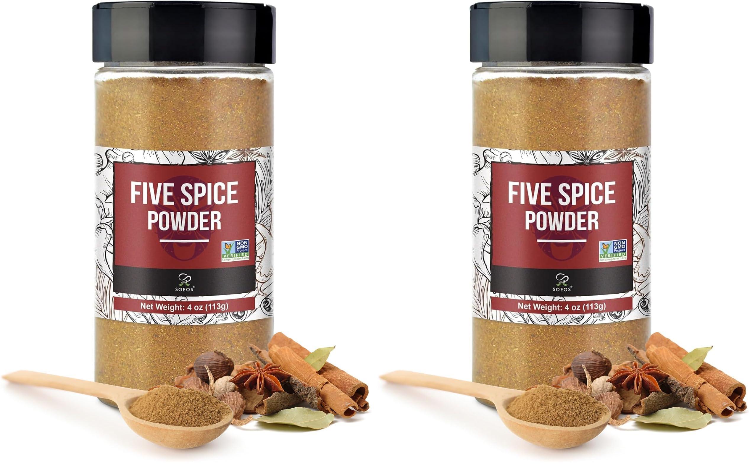 Soeos Soeos Chinese Five Spice 4 Ounce, Five Spice Powder, Five Spice Chinese Seasoning Non-GMO, Non-irradiated, No preservatives, No MSG (Pack of 2)