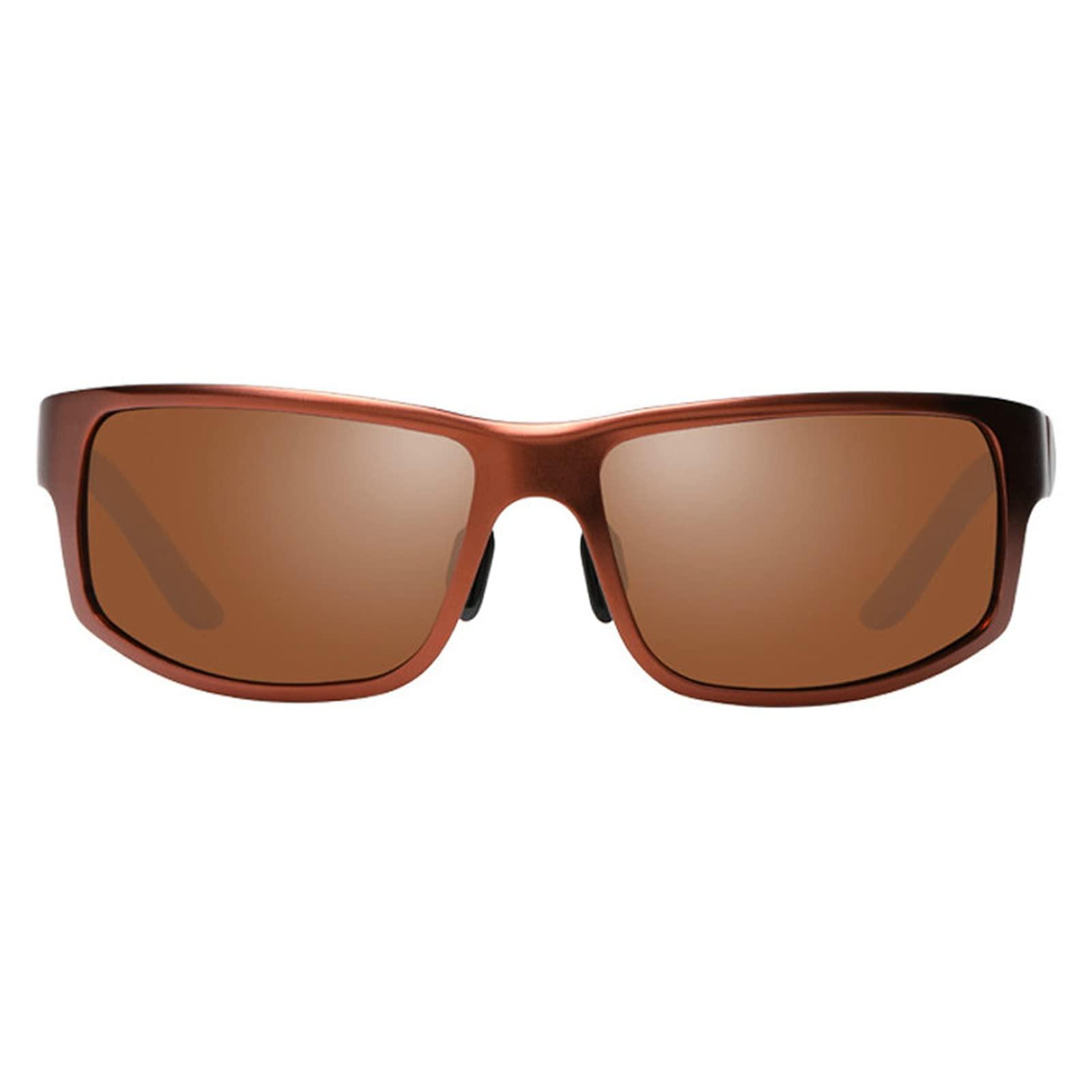 willochra willochra Full lens Polarized Reading Sunglasses for Men Driving Running Sports Cycling Reader Aluminum Magnesium Style Unise (brown, 350 magnification)