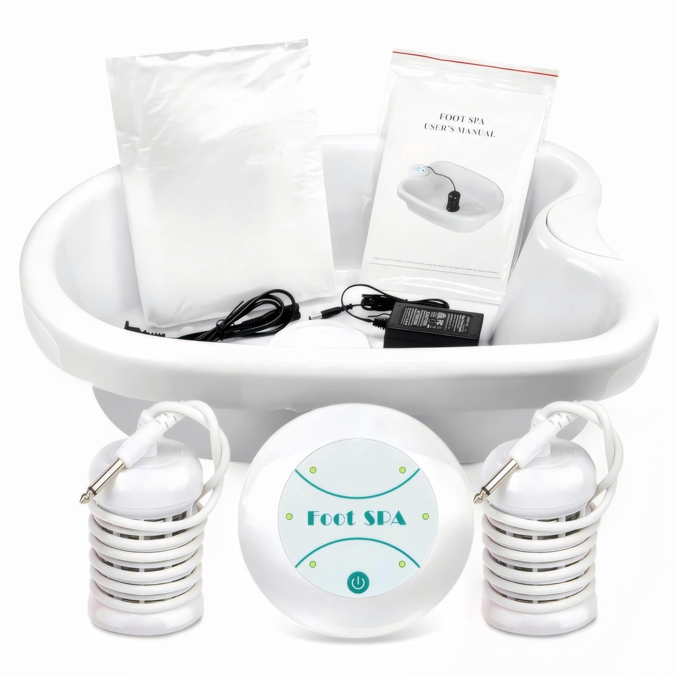 Lecaung Ionic Detox Foot Bath Machine, Personal Ionic Foot Cleanse Ionic Foot Bath SPA Machine Foot Detox System for Home Beauty Salon Spa With Basin, 100 Liners