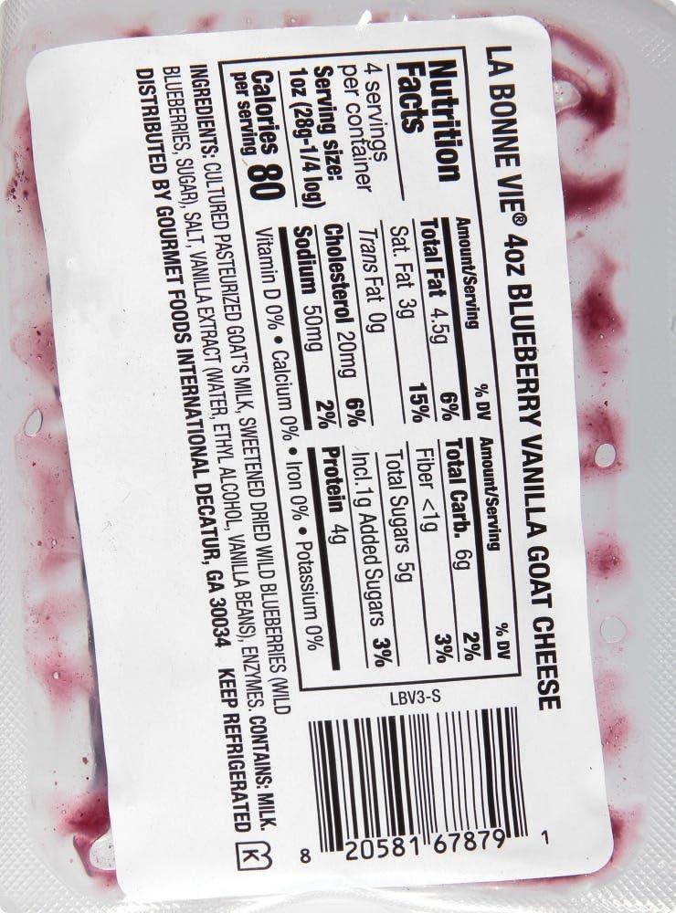 La Bonne Vie La Bonne Vie Blueberry Vanilla Goat Cheese, 4OZ, 12 Pack