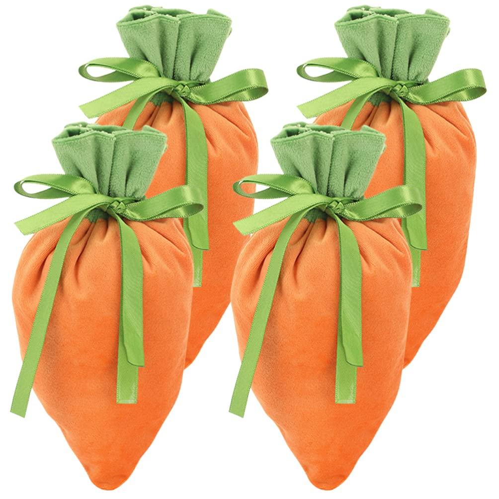 Didiseaon Didiseaon 4pcs Carrot Candy Bag Carrot Goody Bag Mini Carrot Treat Bags Easter Favor Bag Easter Bags Easter Goodie Bag Fabric Goody Bags Diy Sewing Bag Rabbit Eggs Cloth Child Food