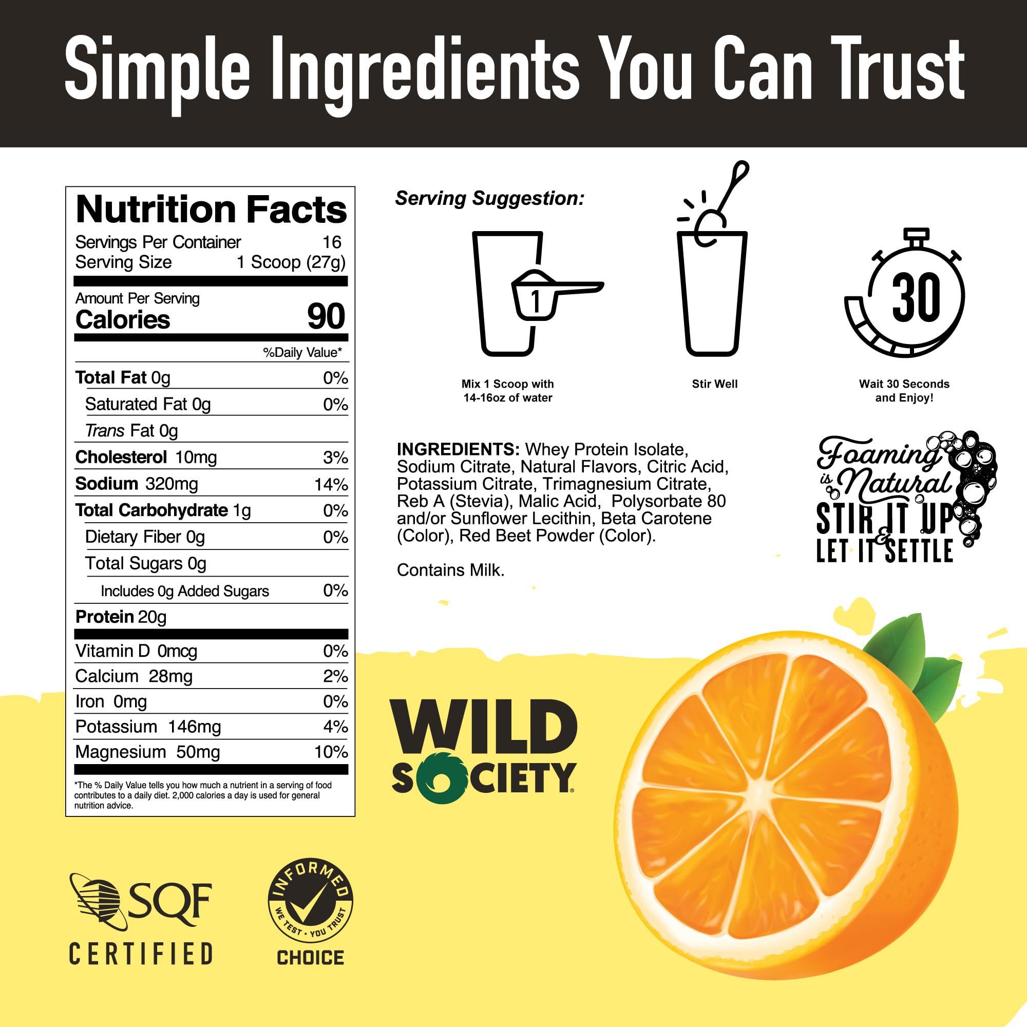 WILD SOCIETY WILD SOCIETY - Top Flavor Multipack - Clear Whey Protein + Electrolytes - Refreshing Whey Protein Isolate Powder - 20g Protein, 0 Added Sugar, GMO-Free, Natural Flavors & Colors