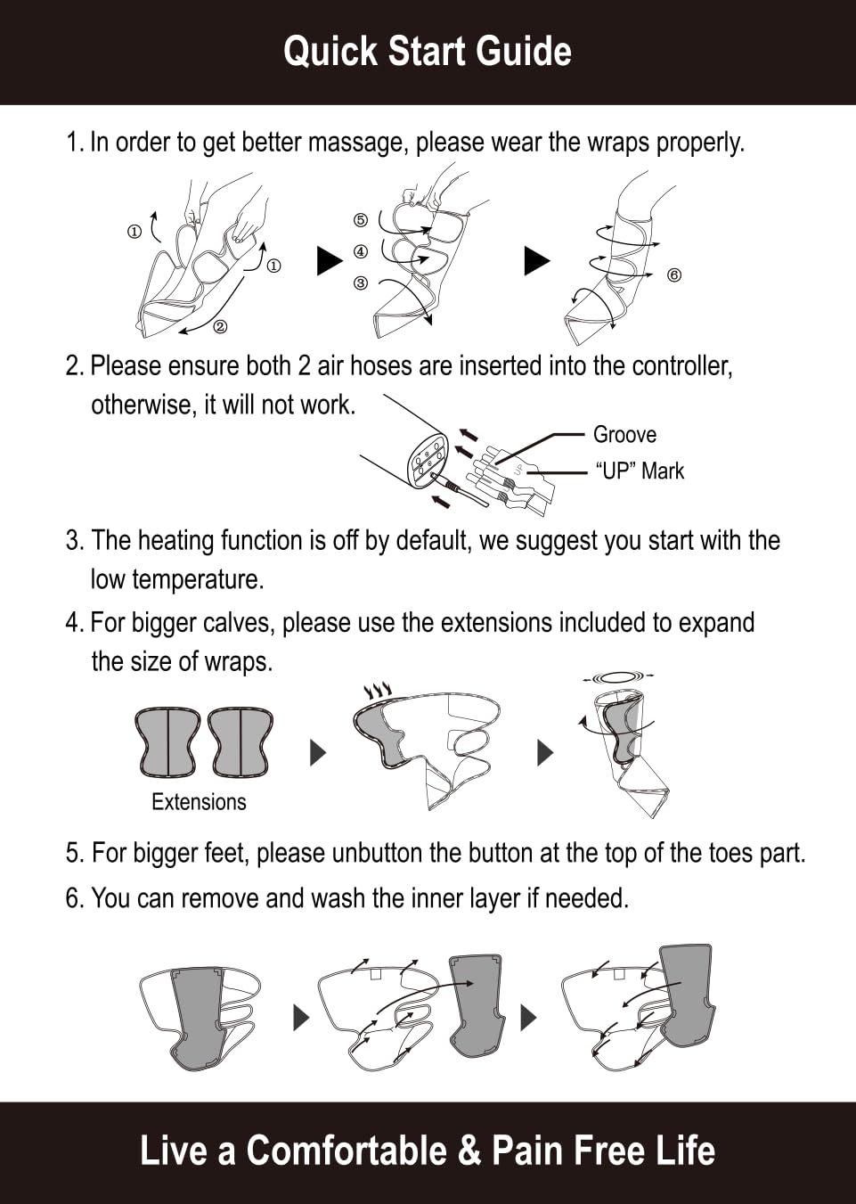 FIT KING FIT KING Leg and Foot Massager with Heat, Air Compression Leg Massager for Circulation and Pain Relief Helpful for Swollen Legs Edema RLS - Great Gift for Women Parents Friends - FSA HSA Eligible