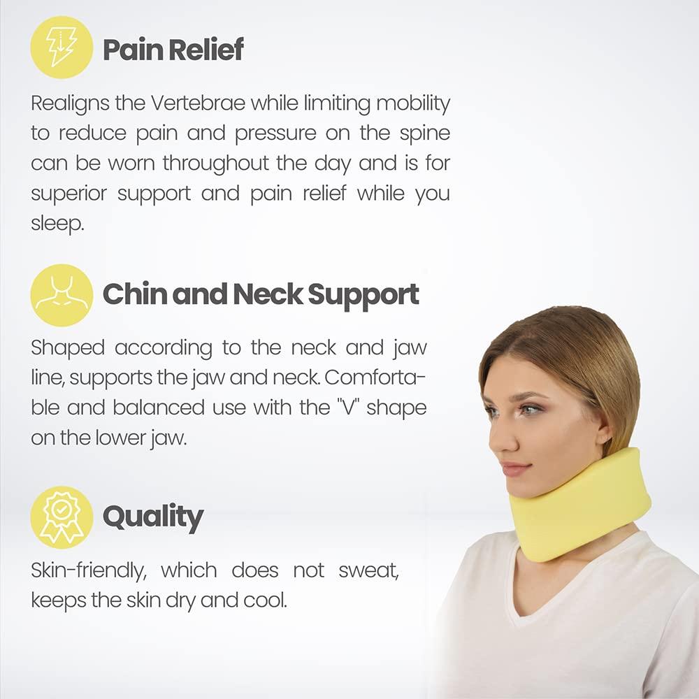 Ritmic RITMIC Neck Support, Soft Foam Neck Brace for Neck Pain, Foam Filled Cervical Collar, Aligns Stabilizes Vertebrae, Adjustable Neck Support for Sleeping, TV, PC and Office, Suitable for Men and Women