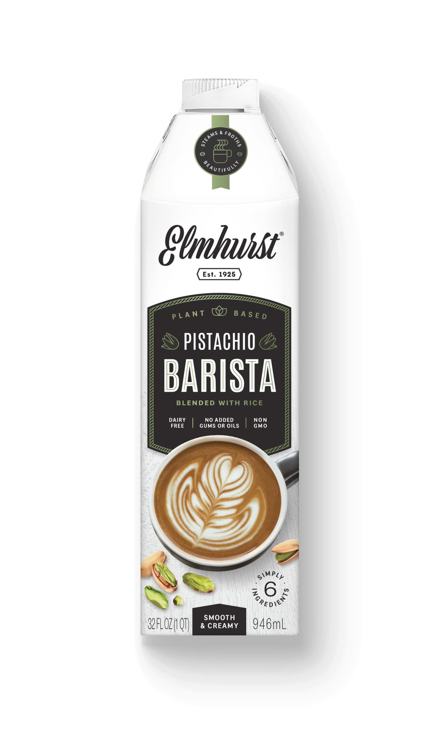 Elmhurst Elmhurst 1925 Barista Edition Pistachio Milk, Plant-Based, Vegan, 32 Ounce (Pack of 6)