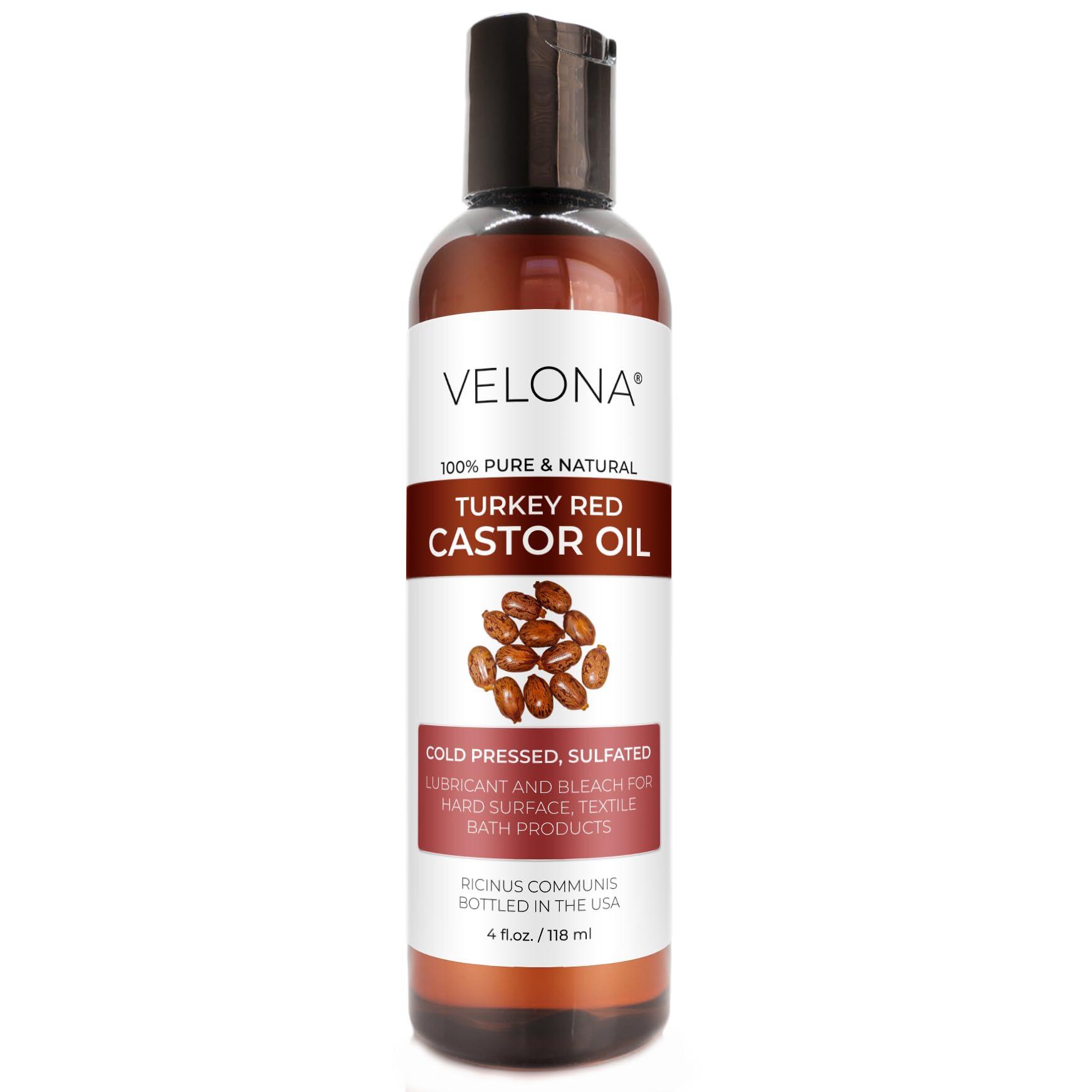 velona velona Castor Oil Turkey Red 4 oz | 100% Pure and Natural Carrier Oil | Cold Pressed | Hair, Body and Skin Care | Use Today - Enjoy Results