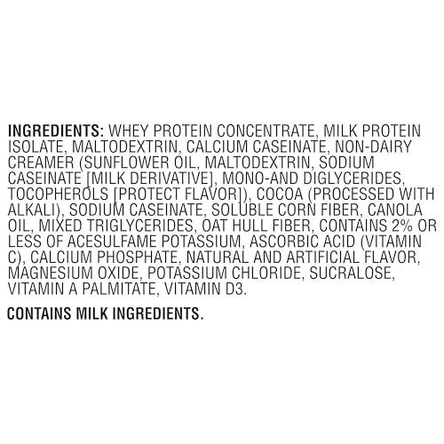 Muscle Milk Muscle Milk Genuine Protein Powder, Chocolate, 1.93 Pounds, 12 Servings, 32g Protein, 3g Sugar, Calcium, Vitamins A, C & D, NSF Certified for Sport, Energizing Snack, Packaging May Vary