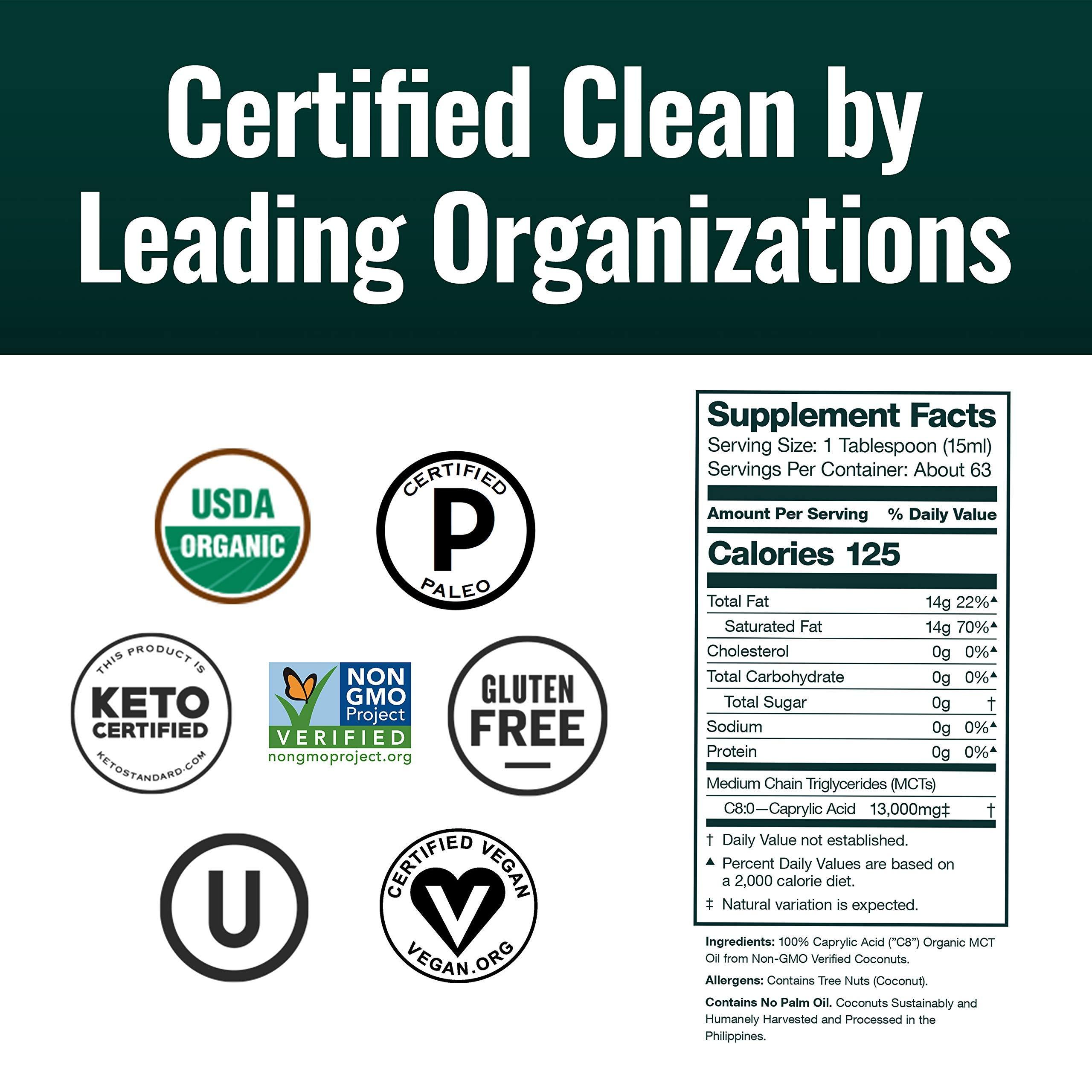 Natural Force Natural Force Clean Decaf Coffee + Organic Pure C8 MCT Oil Bundle 100% C8 MCTs & Mold & Mycotoxin Free Coffee Non-GMO, Keto, Paleo, and Vegan - 12 Oz and 32 Oz