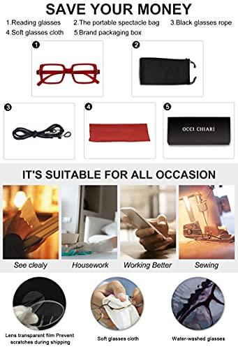 OCCI CHIARI OCCI CHIARI Reading Glasses 2.0 thin optics 200 Eyeglasses for Women(1.0 1.25 1.5 1.75 2.0 2.25 2.5 2.75 3.0 3.5 4.0 5.0 6.0)