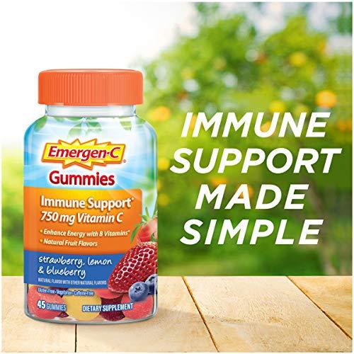 Emergen-C Emergen-C 750mg Vitamin C Gummies for Adults, Immune Support Gummies, Gluten Free, Strawberry, Lemon and Blueberry Flavors - 45 Count