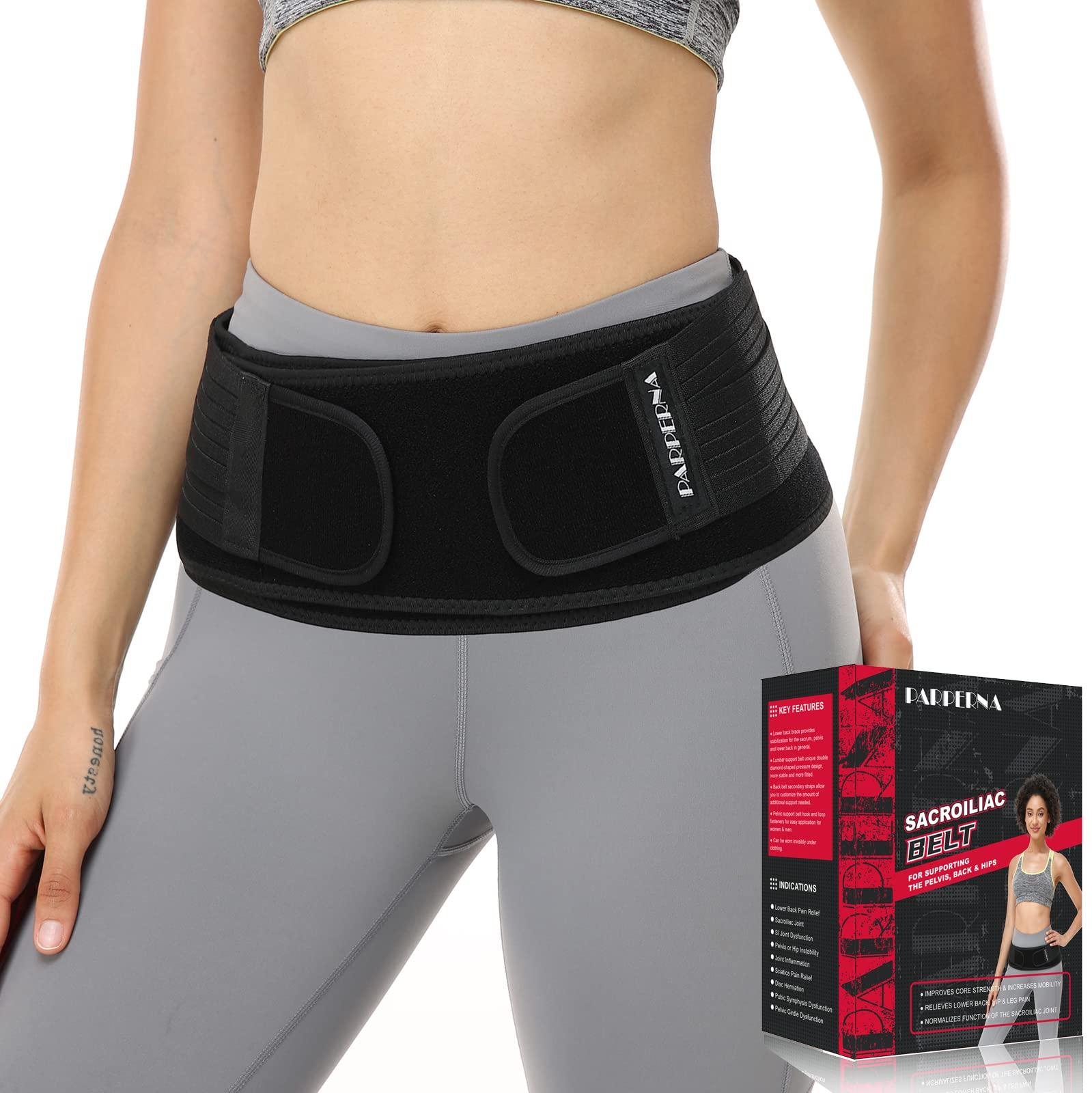 PARPERNA Sacroiliac SI Hip Belt for Women Men SI Joint Hip Belt - Lower Back Support Brace - Hip Braces for Hip Pain - Pelvic Support Belt - Adjustable Sciatica Pelvis Lumbar Pain Relief Trochanter Brace