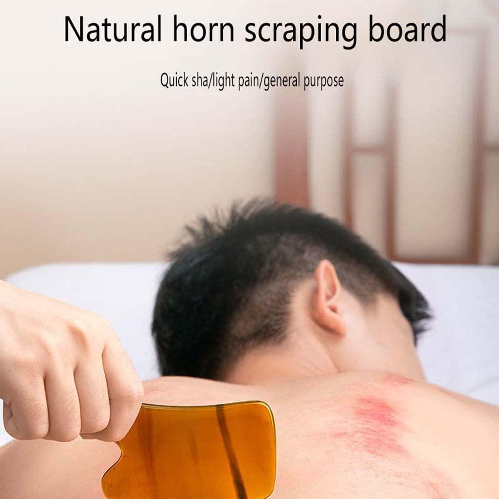 ZHAO SHOP Natural Horn Scraping Board Gua Sha Massager for Body Facial Care Trigger Point Massage Tool
