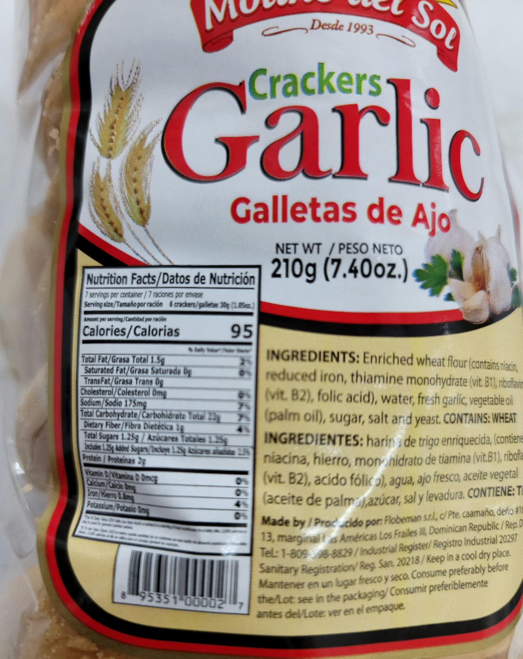 MOLINO DEL SOL GARLIC CRACKERS GALLETAS DE AJO