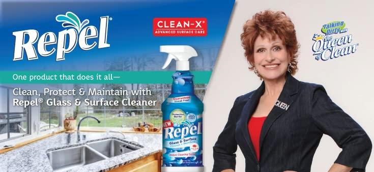 Clean-X Clean-X REPEL Glass & Surface Cleaner 32 fl. oz. - Cleans & Repels water spots and dirt on glass, mirror, tile and multi surface by UNELKO (3)