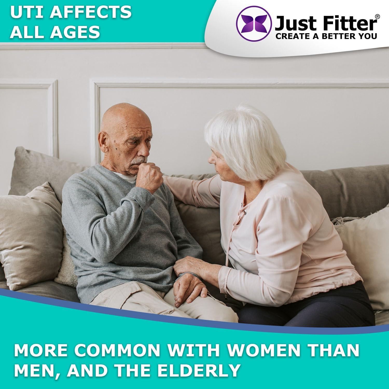 Just Fitter UTI Urine Test Strips. Urinary Tract Infection Strip. Simple, Fast and Accurate Results. Urinalysis Home Testing Stick Kit for Nitrite and Leukocytes.