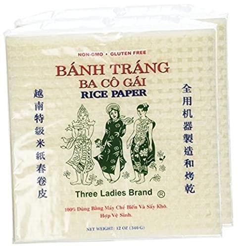 Three Ladies Three Ladies 2 Packs Square Rice Paper Wrappers (22cm) .3 pack