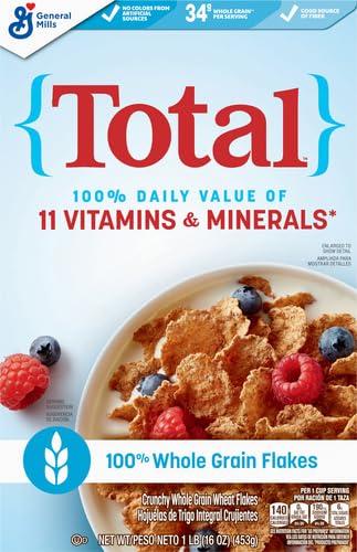 Total Total Breakfast Cereal, 100% Daily Value of 11 Vitamins & Minerals, Whole Grain Cereal, 16 oz (Pack of 5)